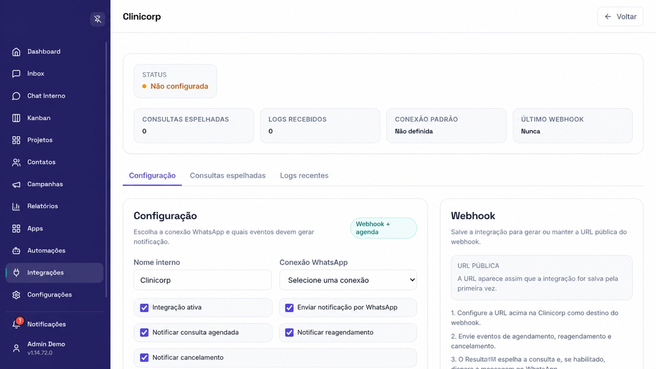 Configuração de Clinicorp
