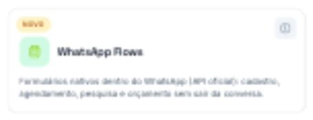 Card real de WhatsApp Flows na página de Apps